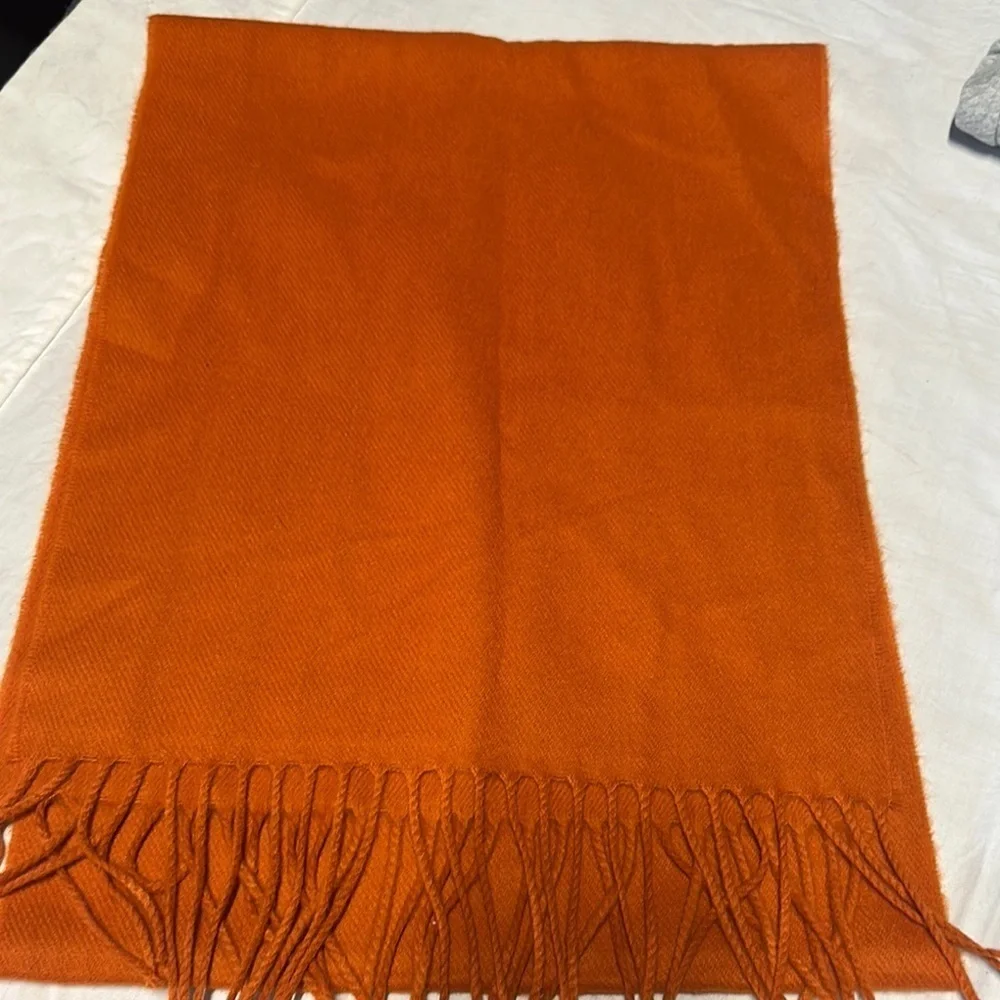 Orange Fringe Scarf
